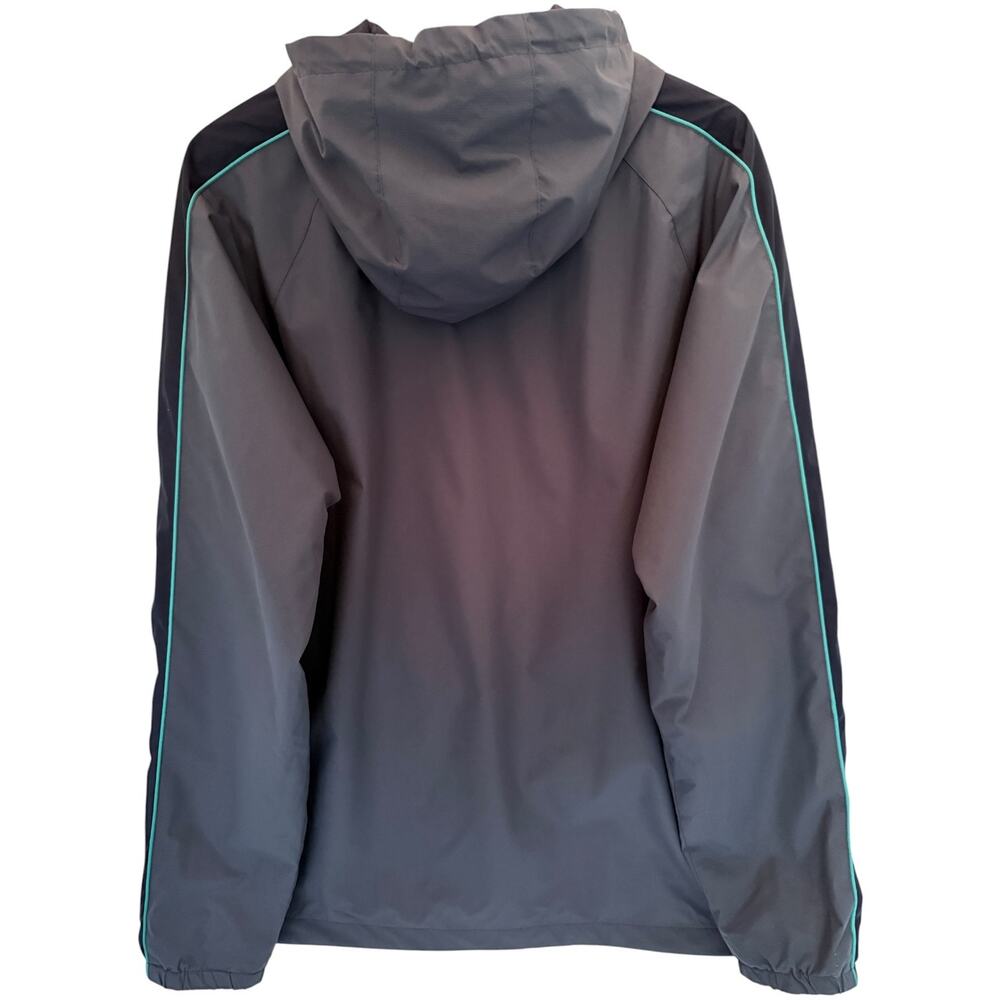 New Balance Windbreaker Jacket Mens Large Gray Blue Full Zip Hooded - Picture 2 of 5